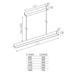 AQFORM SET RAW mini LED zwieszana lampa wisząca 58cm-199cm