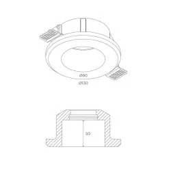 BPM NAIMA 30004 oprawa gipsowa 8cm