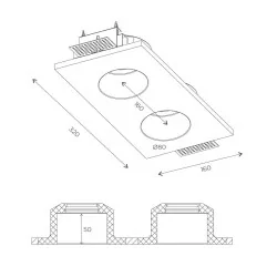 BPM NAIMA TWINS 30005 integrated ceiling double