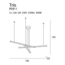 MAXlight TRIO 3 P0311 Lampa wisząca LED