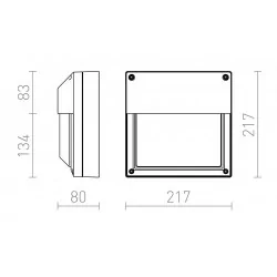 REDLUX Delta 145, 215 Outdoor wall and ceiling lamp