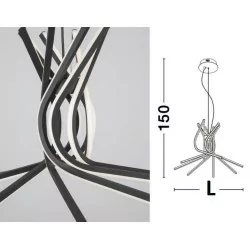 LUCES CEUTA LE41602 czarna lampa wisząca LED średnica 50cm