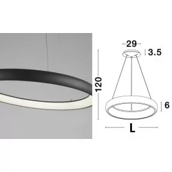 LUCES TOLU LE41503 pendant LED white, black 41cm-81cm