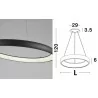 LUCES TOLU LE41503 pendant LED white, black 41cm-81cm