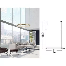 LUCES ORITO LE41725/7/8 lampa wisząca LED mosiądz antyczny 45-108cm