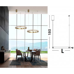 LUCES PAINE LE41731/2/3 wisząca lampa LED mosiądz antyczny 45cm-108cm