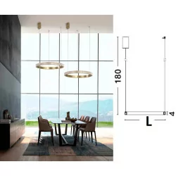 LUCES PAINE LE41732 wisząca lampa LED mosiądz antyczny 85cm