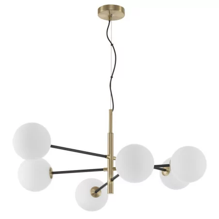 LUCES PLATO LE41767 czarno-złota wisząca lampa białe kule 6xG9