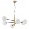 LUCES PLATO LE41767 black and gold hanging lamp white balls 6xG9