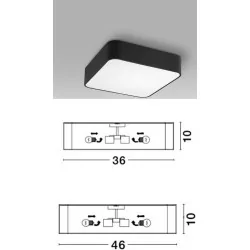 LUCES HUELVA LE42048 square ceiling E27 white, black