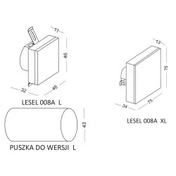 Lampka schodowa LED ELKIM LESEL 008B