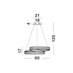 LUCES SINALOA LE42924/5 lampa wisząca LED złota, srebrna 60cm