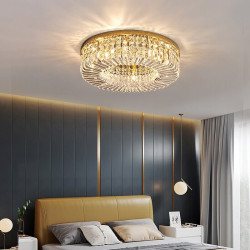 STELLA crystal ceiling lamp 60/80cm, exclusive gold, chrome ceiling lamp