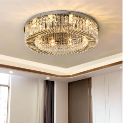 Plafon kryształowy STELLA 60/80cm elegancka lampa sufitowa złota chrom