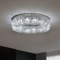 Plafon kryształowy STELLA 60/80cm elegancka lampa sufitowa złota chrom