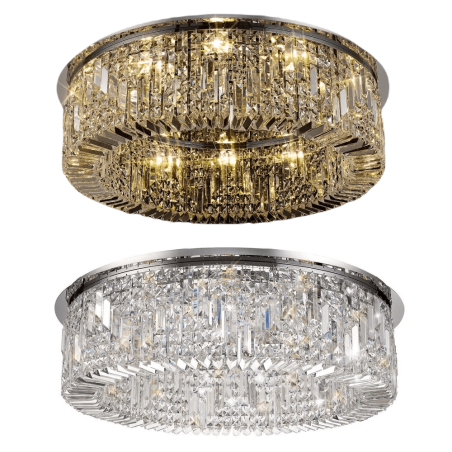 STELLA crystal ceiling lamp 60/80cm, exclusive gold, chrome ceiling lamp