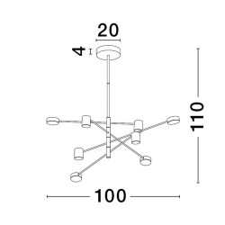 LUCES LE43205 ABEL czarna sufitowa LED 8x5W