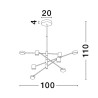 LUCES LE43205 ABEL czarna sufitowa LED 8x5W