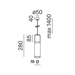 AQFORM MODERN GLASS Tube E27 zwieszany 50482, 50541 tuba wisząc romb