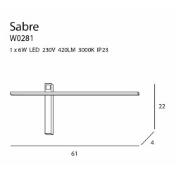 MAXlight SABRE W0281 kinkiet czarny, biały o mocy 6W 3000K