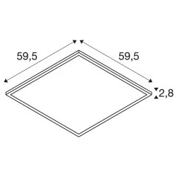 SLV PANEL V 600 square recessed lamp