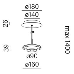 AQFAQFORM QRLED next zwieszany 59931 LED okrągła wisząca 5 kolorów