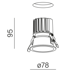 AQFORM HOLLOW LED wpuszczany 38051 IP44 8,5W 78mm czarny, biały