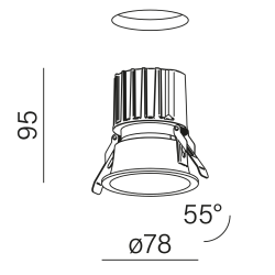 AQFORM HOLLOW move recessed modern LED light 8.5W white, black