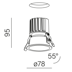 AQFORM HOLLOW move wpuszczane nowoczesne oczko LED 8,5W biały, czarny