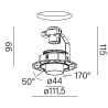 AQFORM SWING next GU10 trimless, recessed, swingable, GU10 bulb