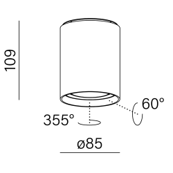 AQFORM VYRO x1 round move LED surface-mounted tube, adjustable