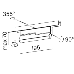 AQFORM RAFTER mini move LED multitrack 16466 rectangular magnet lamp