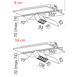 AQFORM RAFTER points LED high multitrack 9cm, 14cm can be rotated