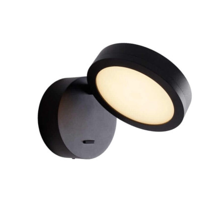 MAXlight Ibiza W0350 metal black LED wall lamp 3000K round