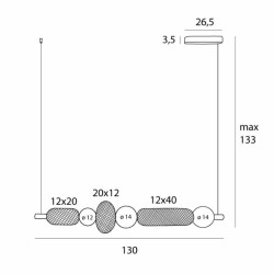 MAXLIGHT Bora C P0593 lampa wisząca LED 3000K kolor czarny + złoty