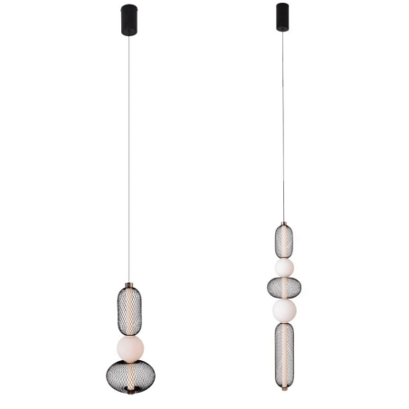 MAXLIGHT Bora P0591/2 LED hanging lamp black + gold, white balls