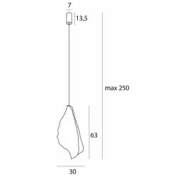 MAXlight Concha P0540 lampa wisząca LED z metalu i pulpy papierowej