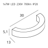 MAXlight Lotus kinkiet LED metal/akryl złoty/brązowy 3 lata gwarancji