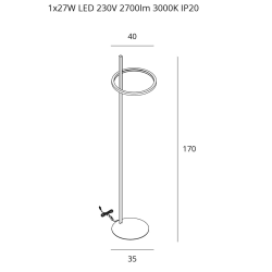 Maxlight Lozanna F0050, F0061 lampa podłogowa złota, brązowa LED 3000K