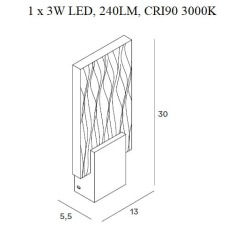 MAXlight Vetro W0360, W0289 kinkiet stal nierdzewna, szkło złoty IP20