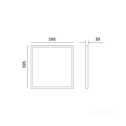 KOBI Panel LED BRISBANE 60x60 36W CZARNY, BIAŁY 4000K IP20 kwadrat