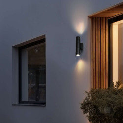 Kobi QUERK 3 outdoor wall lamp 2xGU10 IP54 black, up and down