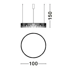 LUCES HUARAZ LE44457 LED lamp gold, diameter 100cm 3000K metal IP20