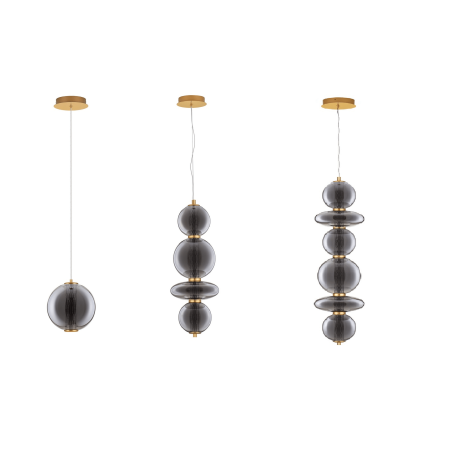 LUCES MORROS LE44486/7/9 LED hanging lamp, 3 sizes, gold/black