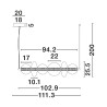 LUCES MORROS LE44488 wisząca lampa LED złota/czarna 3000K szkło/metal