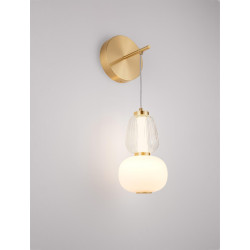 LUCES ARROYOS LE44493 elegant hanging wall lamp, glass and metal, gold