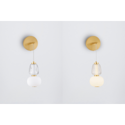 LUCES ARROYOS LE44493 elegant hanging wall lamp, glass and metal, gold