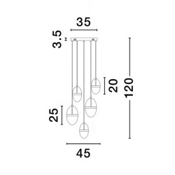 LUCES ARENA LE44331 gold LED hanging lamp 3000K 59W elegant design