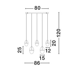 LUCES ARENA LE44332 gold LED hanging lamp 3000K, elegant design