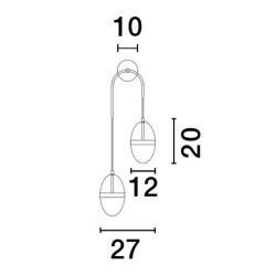 LUCES ARENA LE44334 złoty kinkiet LED 24W 3000K, szkło/metal, IP20